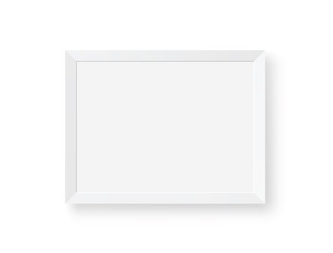White realistic picture frame - stock vector.