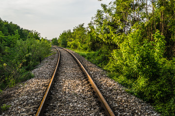 Fototapeta premium Abandoned railroad background