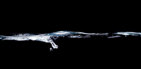 water on dark, water isolated black background