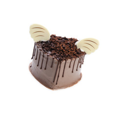 cake or love shaped cake on a background.
