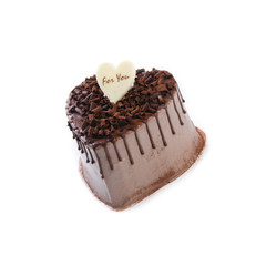 cake or love shaped cake on a background.