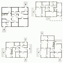 Architectural blueprint in top view background. Vector technical project background illustration