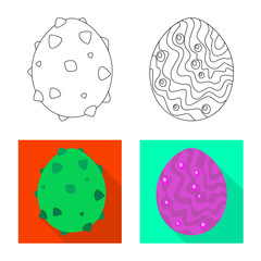 Vector design of animal and prehistoric sign. Collection of animal and cute  stock vector illustration.