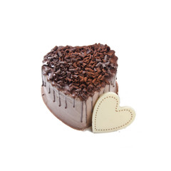 cake or love shaped cake on a background.