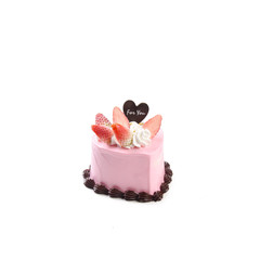 cake or love shaped cake on a background.