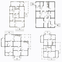 Architectural blueprint in top view background. Vector technical project background illustration