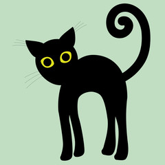  Angry black cat simple drawing