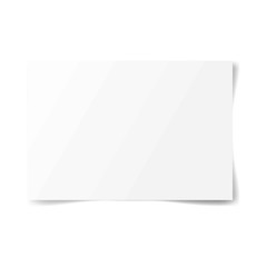 Vector A4 paper with shadows on white background. illustration, horizontal view