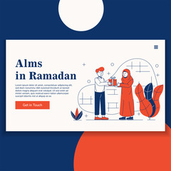 Alms in Ramadan Landing Page Illustration