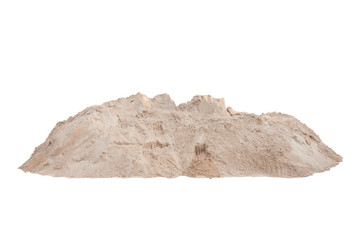 Pile of construction sand isolated on white background included clipping path.