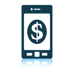 Smartphone with dollar sign icon
