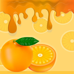 fruit background orange. Dynamic style banner design from fruit concept. 