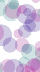 Multicolored translucent circles on a white background. Pink tones. 3D illustration