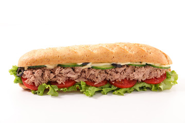 sandwich with tuna, cucumber and tomato