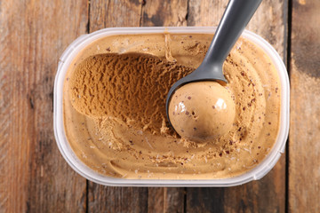 coffee ice cream and spoon