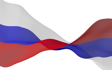 Naklejka premium Waving flag of the Russian Federation. The National. State symbol of the Russia. 3D illustration