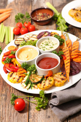 grilled vegetable and sauce for summer party