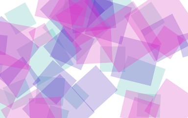 Fototapeta premium Multicolored translucent squares on white background. Red tones. 3D illustration