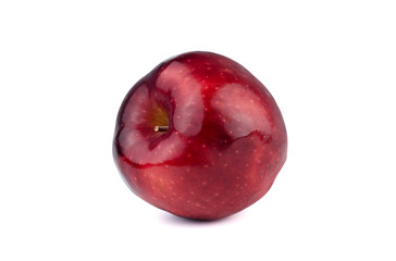 Fresh red apple isolated on white background.