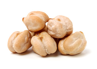chickpeas on a white background 