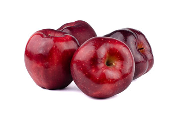 Fresh red apple isolated on white background.