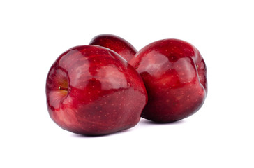 Fresh red apple isolated on white background.
