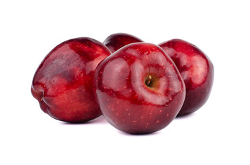 Fresh red apple isolated on white background.