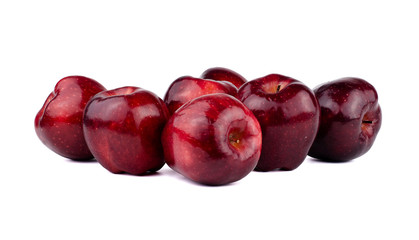 Fresh red apple isolated on white background.