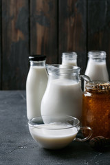 Fresh milk with honey