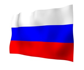 Waving flag of the Russian Federation. The National. State symbol of the Russia. 3D illustration