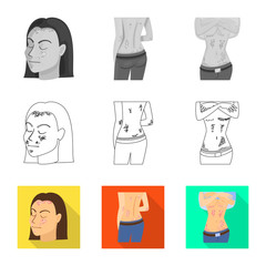 Isolated object of medical and pain  icon. Set of medical and disease vector icon for stock.