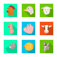 Isolated object of agriculture and breeding symbol. Collection of agriculture and organic  stock symbol for web.