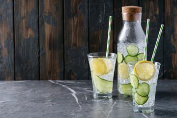 Cucumber and lemon infused water