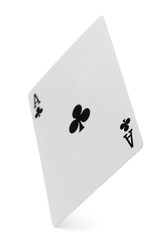 Playing cards, ace of club isolated on white background with clipping path, series