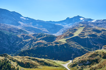 Mountain Range with glaciers in the Alps of Tux between Austria and Italy in Europe