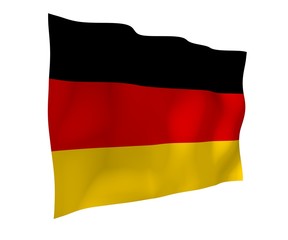 Flag of Germany. Wide format 3D illustration. State symbol of the Federal Republic of Germany. 3D rendering