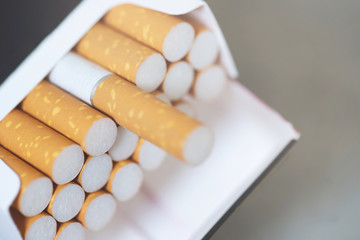 peel it off Cigarette pack prepare smoking a cigarette. Packing line up.  photo filters Natural...