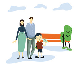 Happy Family Day Cartoon 2 D vector Template Design Illustration