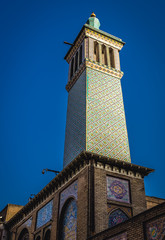 Fototapeta premium Windcatcher of Wind Tower Building, one of the buildings of famous Golestan Palace royal complex in Tehran, Iran