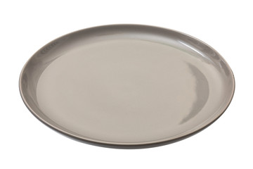 plate grey on white background clear and without depth of field with clipping path