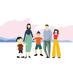 Happy Family Day Cartoon 2 D vector Template Design Illustration