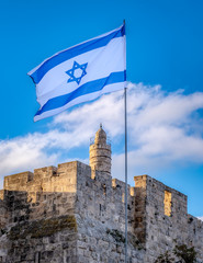 Israel flag Jerusalem