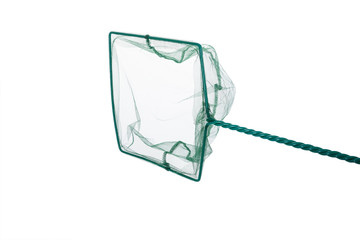 colander isolated on white background. green colander,with clipping