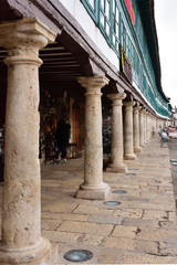 Obraz premium close up of Main square (Route of Don Quixote) of Almagro,Ciudad Real province, Castilla la Mancha, Spain,