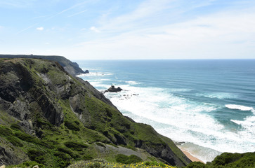 seascape from the viewpoint of Castelejo (photo address Castelejo beach) , Vila do Bispo, Algarve, Portugal
