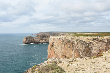 Fototapeta na wymiar View of the coast of Cabo San Vicente, Algarve, Portugal