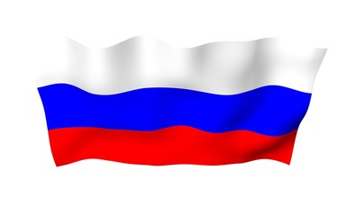 Waving flag of the Russian Federation. The National. State symbol of the Russia. 3D illustration