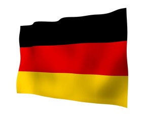 Flag of Germany. Wide format 3D illustration. State symbol of the Federal Republic of Germany. 3D rendering