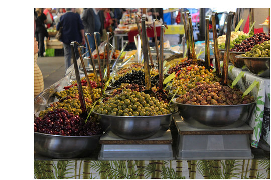 Olives On A Market In Antibes (France)