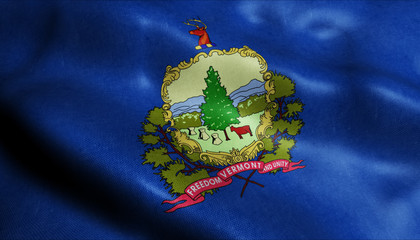 State of Vermont Flag in 3D